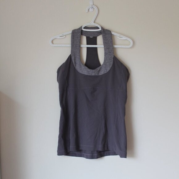 Lululemon Scoop Neck Tank Magnum / Heathered Pigeon Size 10 - Picture 3 of 5
